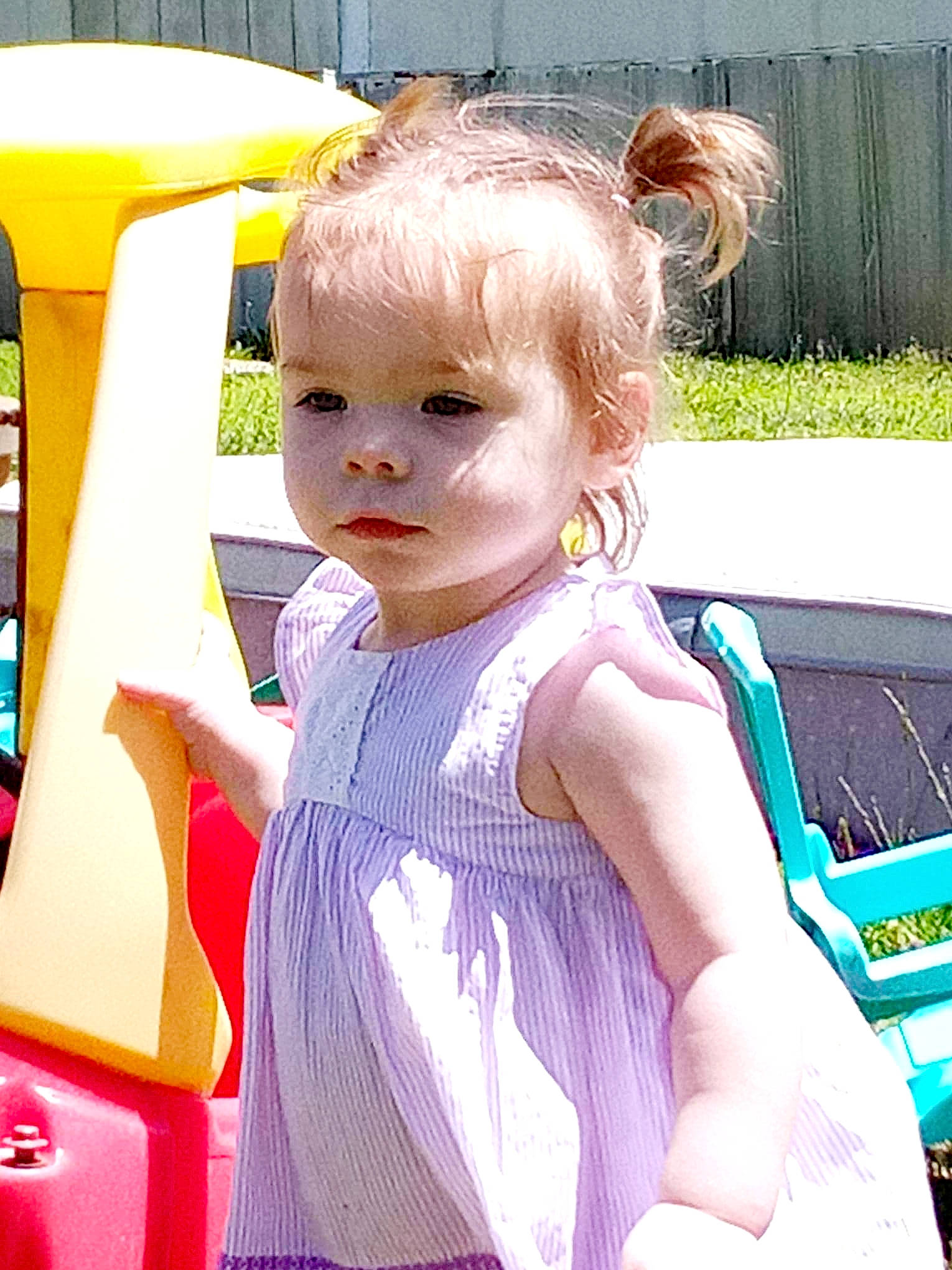 Kailyn joined the competition — help win amazing prizes! blond, car, child, child_model, ear, eye, hair, hairstyle, person, pink, play, playground, recreation, summer, toddler, vacation, vehicle
