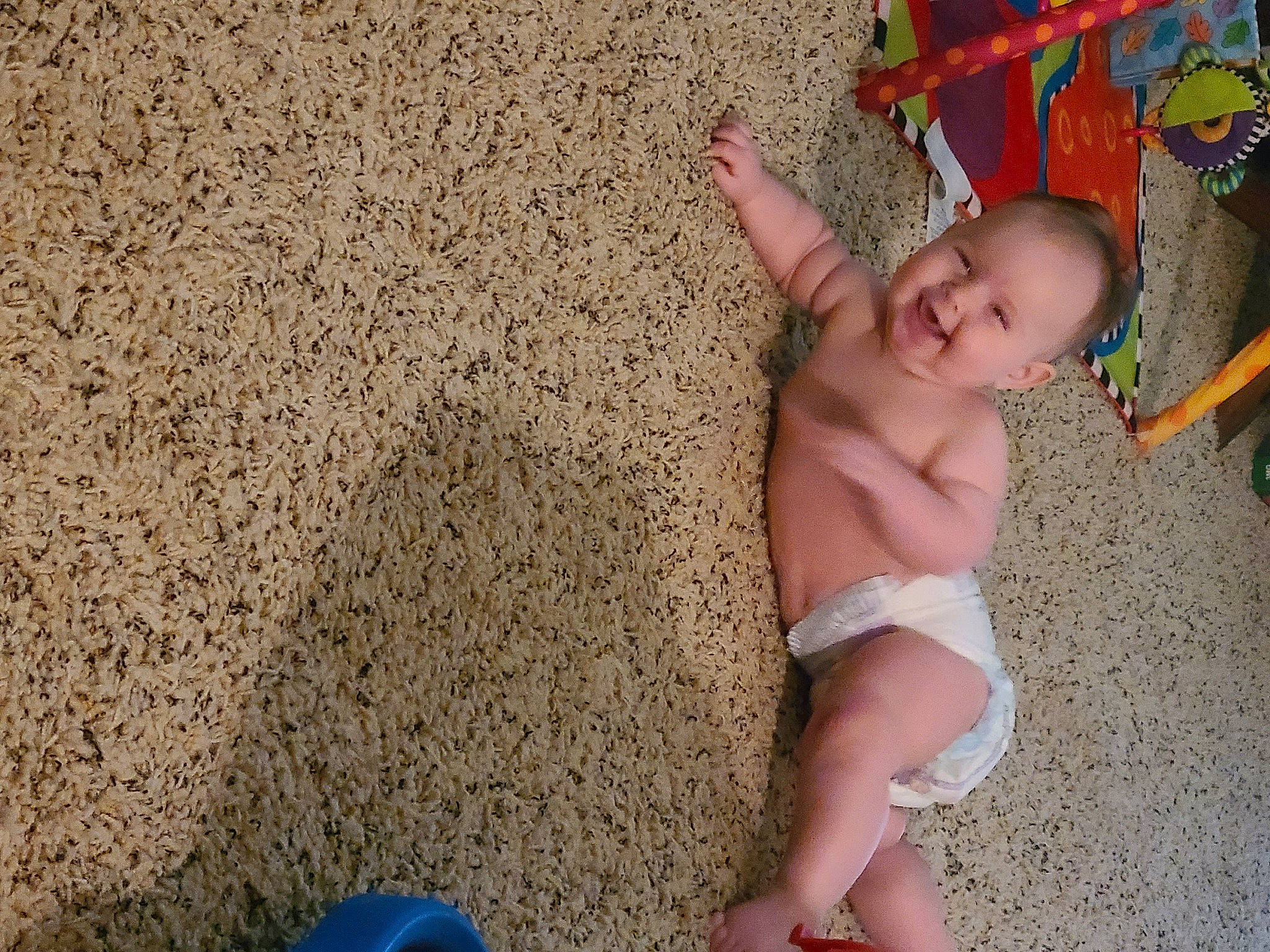 Amber is registered to the contest to win money with this photo: baby, barechested, barefoot, chest, child, finger, flooring, foot, fun, grass, human_body, human_leg, joy, knee, leg, leisure, person, smile, thigh, toddler