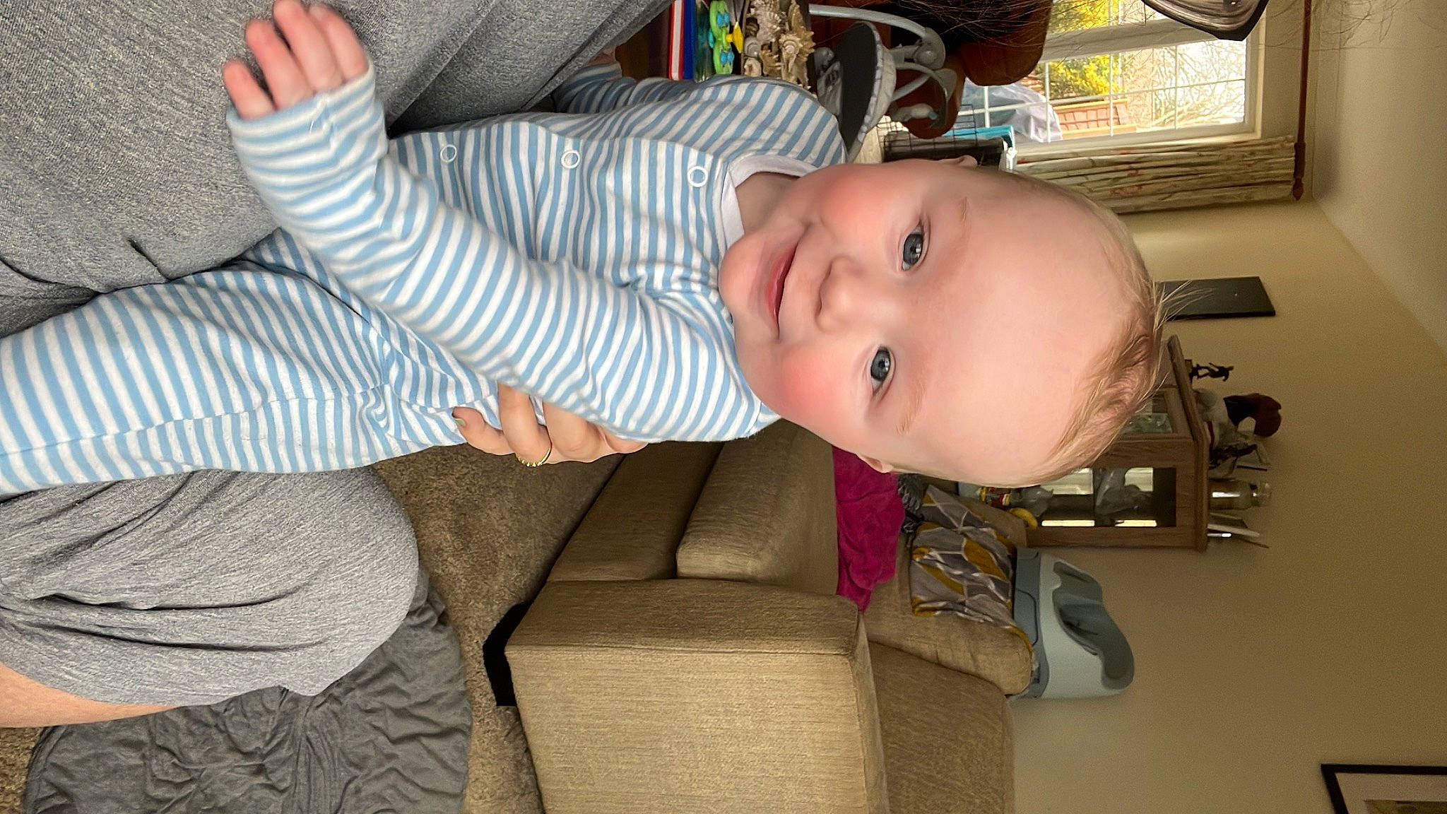 Thodore joined the competition — help win amazing prizes! baby, baby_laughing, baby_products, baby_safety, baby_toddler_clothing, cheek, child, comfort, happy, joy, pattern, person, picture_frame, room, sitting, sleeve, smile, toddler, wood