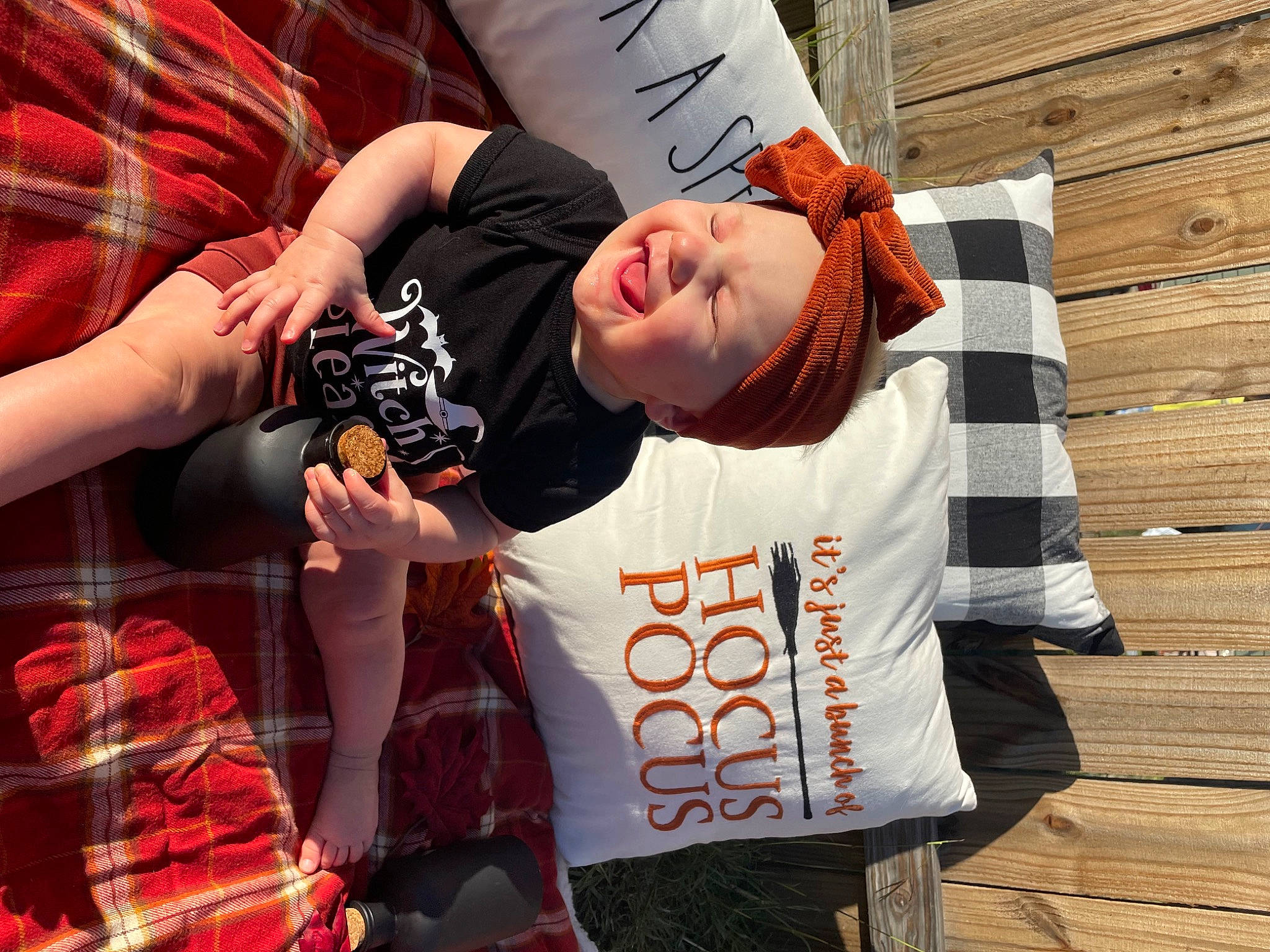 Ainsley joined the competition — help win amazing prizes! bag, carmine, elbow, event, eyewear, flesh, font, fun, headwear, luggage_and_bags, magenta, orange, pattern, person, plaid, red, sleeve, street_fashion, t_shirt, tartan