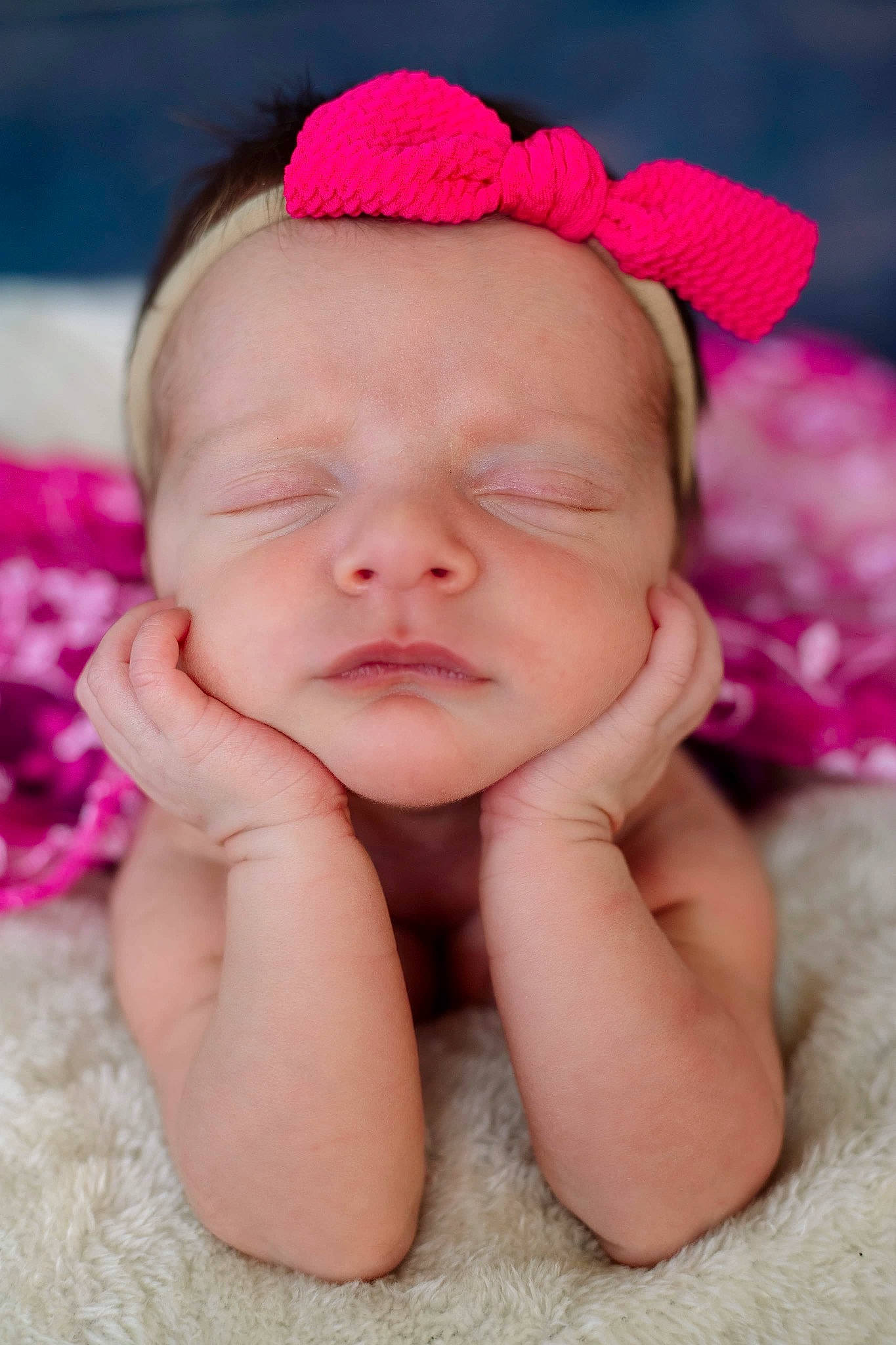 Noralee is registered to the contest to win money with this photo: baby, baby_sleeping, beauty, cheek, child, close_up, face, finger, hair_accessory, hand, head, headband, headgear, lip, mouth, person, photography, pink, skin, smile