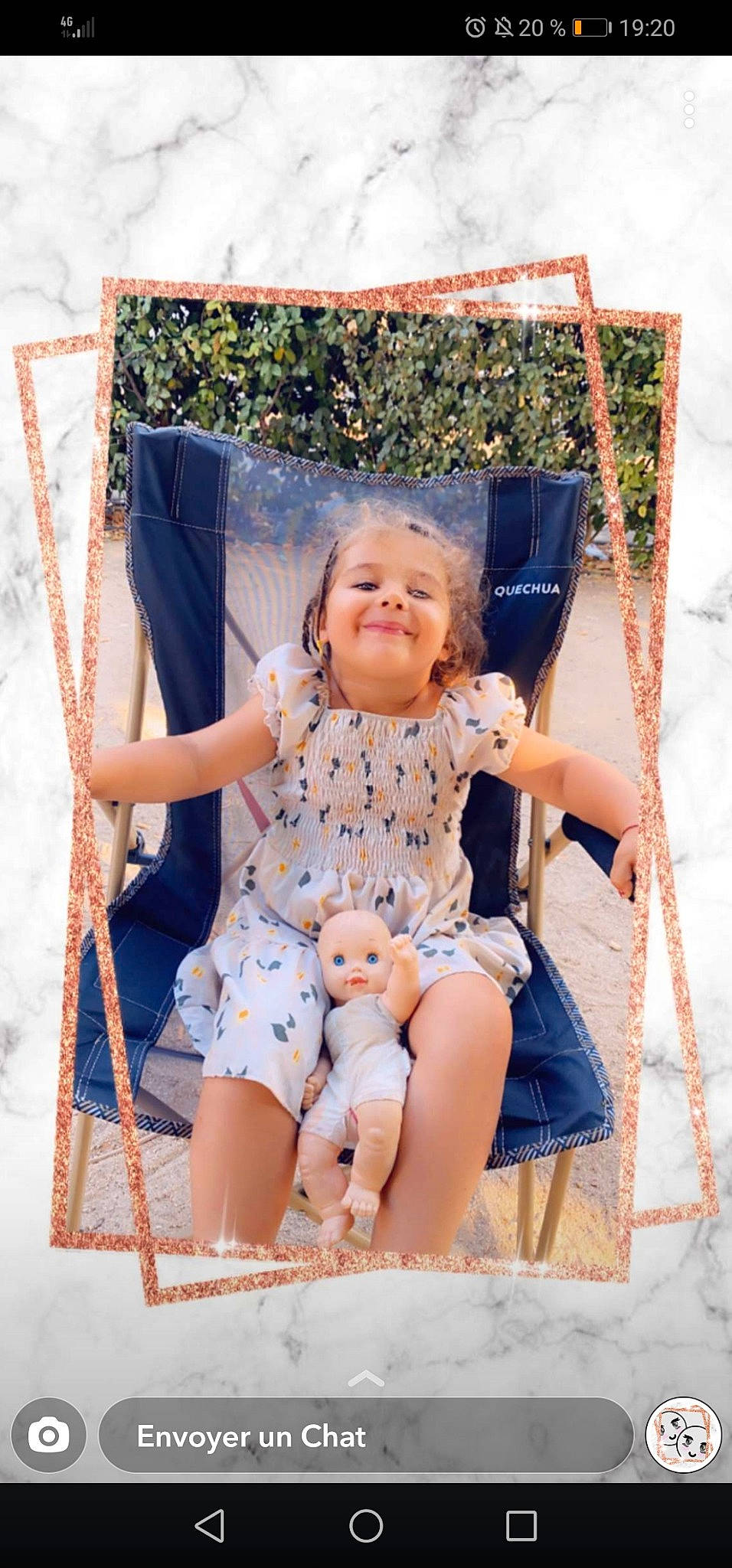 Calysta participe au concours pour gagner de l'argent avec cette photo : baby_toddler_clothing, barefoot, chair, child, fawn, foot, fun, grass, happy, human_leg, joy, leg, leisure, magenta, pattern, peach, people_in_nature, person, recreation, sitting