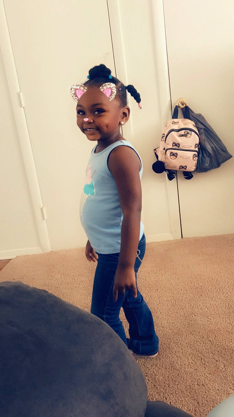 Kelani joined the competition — help win amazing prizes! arm, baby, blue, child, ear, footwear, forehead, hair, hairstyle, head, joint, leg, person, photography, selfie, shoe, shoulder, skin, standing, toddler