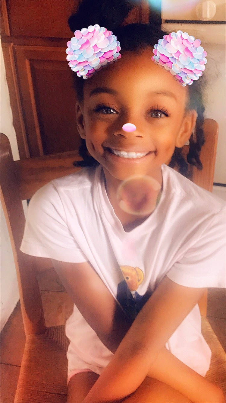 Kimari joined the competition — help win amazing prizes! beauty, black_hair, child, child_model, fashion_accessory, hair, hair_accessory, headband, headgear, headpiece, joy, lip, person, pink, selfie, smile