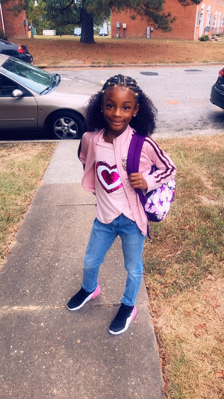 Kimari joined the competition — help win amazing prizes! car, child, cool, footwear, jacket, jeans, long_hair, outerwear, person, pink, plant, shoe, smile, style, t_shirt, toddler