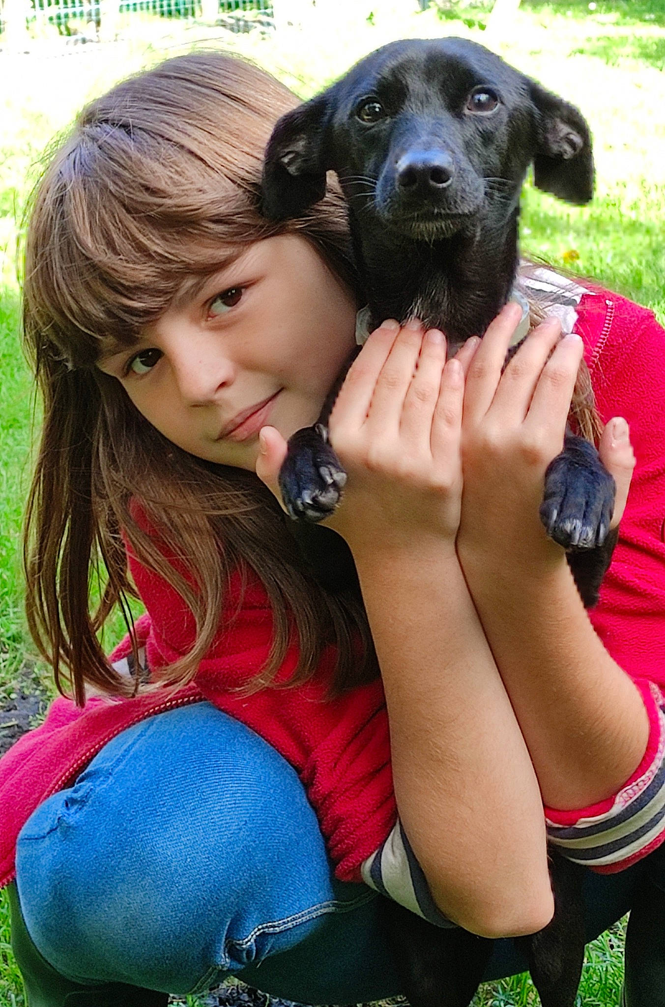 Réglisse participe au concours pour gagner de l'argent avec cette photo : blond, brown_hair, carnivore, companion_dog, dog, dog_breed, fun, gesture, grass, happy, human_leg, jewellery, leisure, mammal, people_in_nature, plant, recreation, smile, sporting_group, thigh