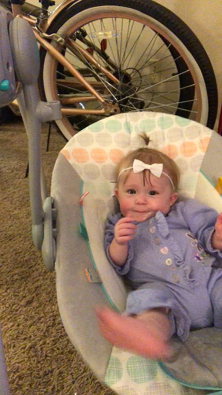 Kassidy is registered to the contest to win money with this photo: baby, baby_products, child, headgear, infant_bed, person, product, sitting, toddler