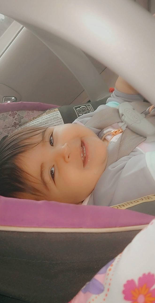 Alaya Cordova is registered to the contest to win money with this photo: auto_part, automotive_design, automotive_exterior, baby, baby_products, car_seat, cheek, child, comfort, eyebrow, eyelash, family_car, joy, linens, lip, luxury_vehicle, nap, nose, person, sleep