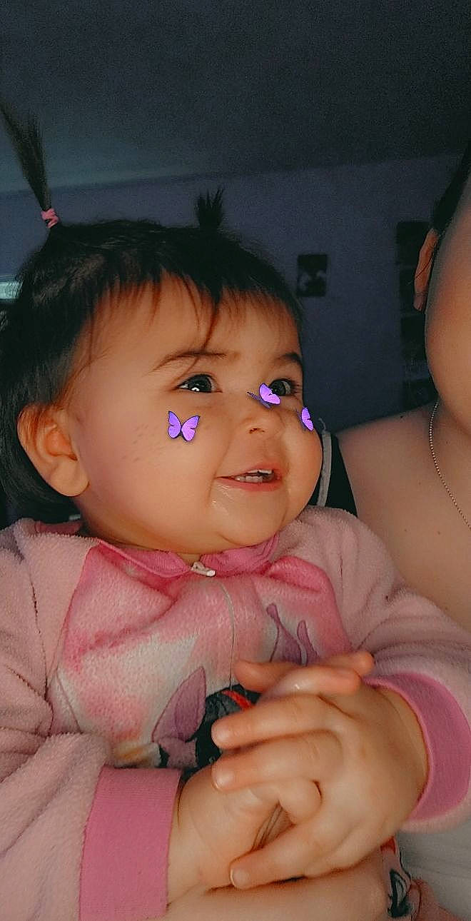 Alaya Cordova joined the competition — help win amazing prizes! arm, baby_toddler_clothing, cheek, chin, ear, eyebrow, eyelash, finger, forehead, gesture, hand, happy, iris, lip, mouth, neck, nose, person, pink, skin