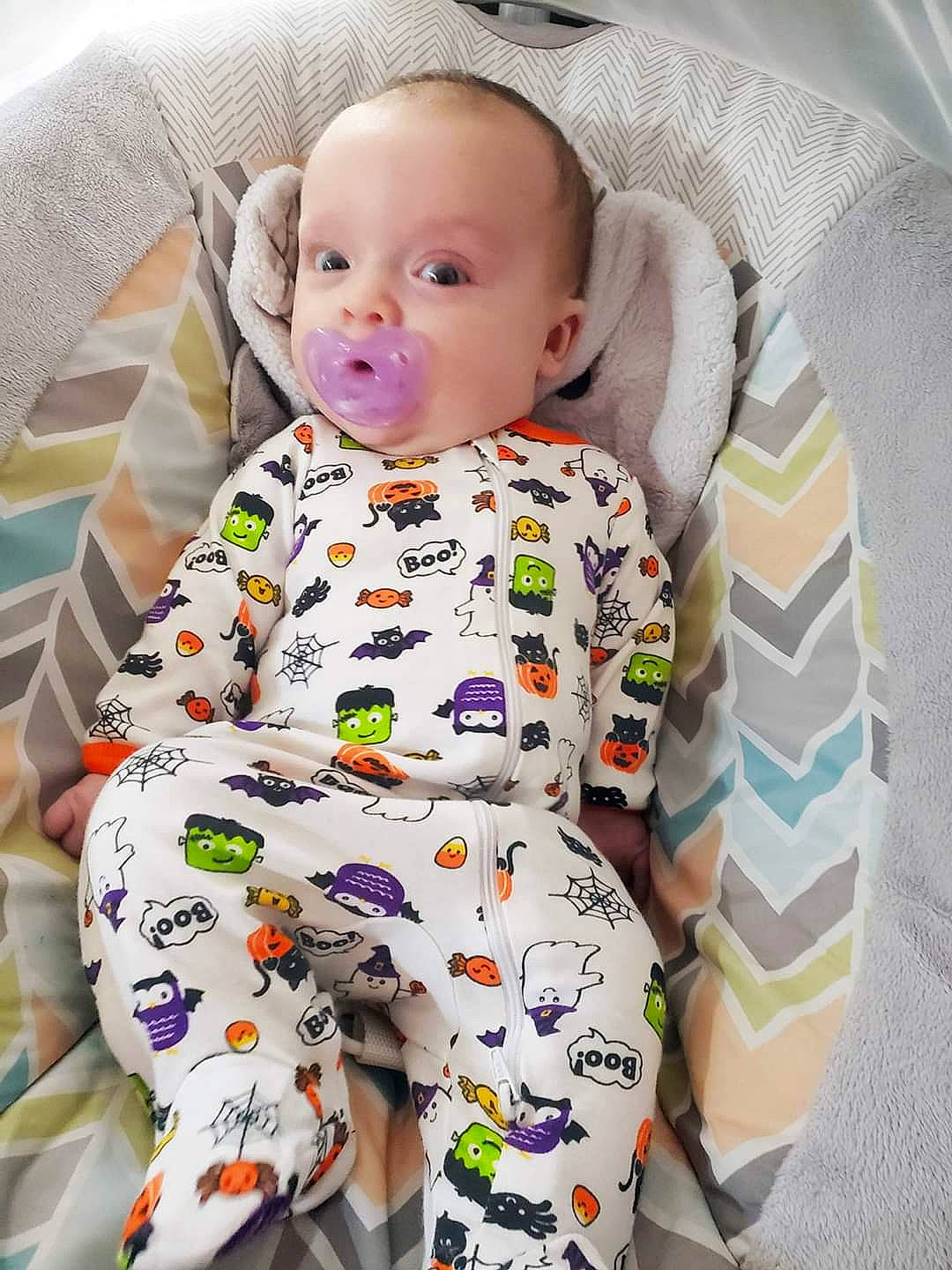 Natalie joined the competition — help win amazing prizes! baby, baby_products, baby_toddler_clothing, child, head, pajamas, pattern, person, product, skin, sleeve, toddler