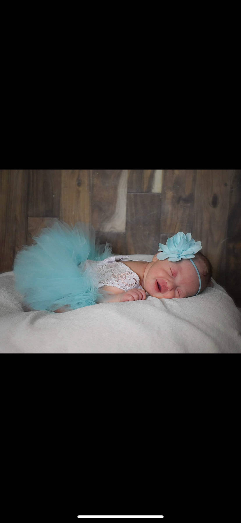 Adalynn is registered to the contest to win money with this photo: baby, child, costume, fur, nap, person, sleep, turquoise