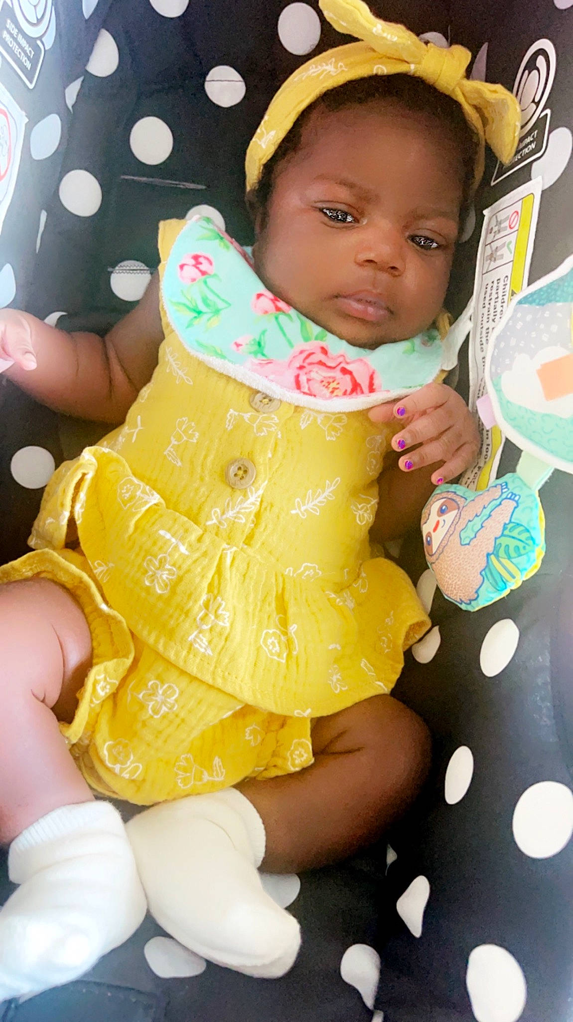 Janyla joined the competition — help win amazing prizes! baby, baby_products, baby_toddler_clothing, cheek, child, dress, face, fun, happy, head, pattern, person, pink, sitting, skin, sleeve, t_shirt, thigh, toddler, white