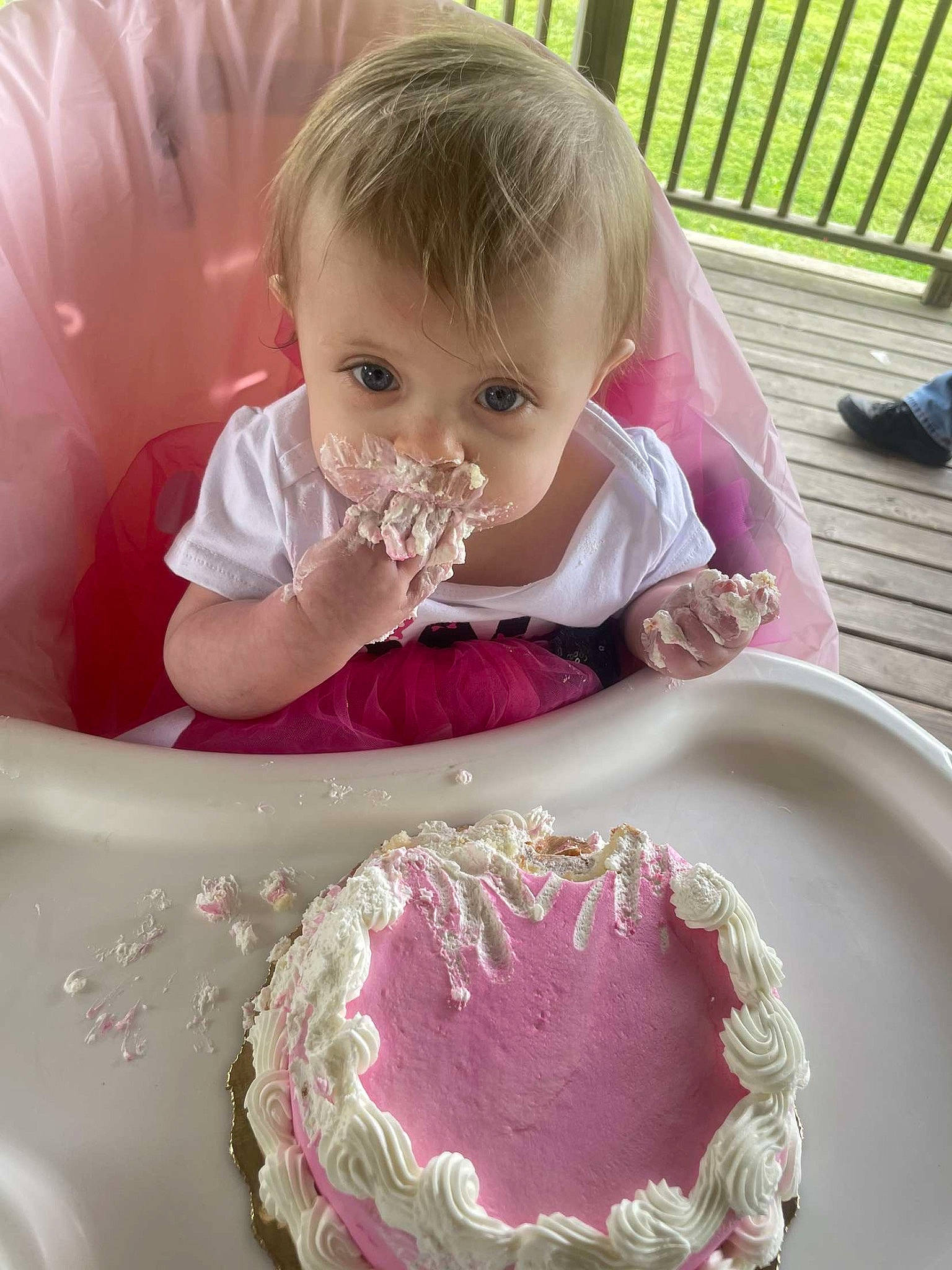 Isabella joined the competition — help win amazing prizes! baby, baby_toddler_clothing, baked_goods, birthday_cake, buttercream, cake, cake_decorating, cake_decorating_supply, cuisine, dessert, dishware, food, ingredient, person, pink, plate, serveware, sugar_cake, table, tableware