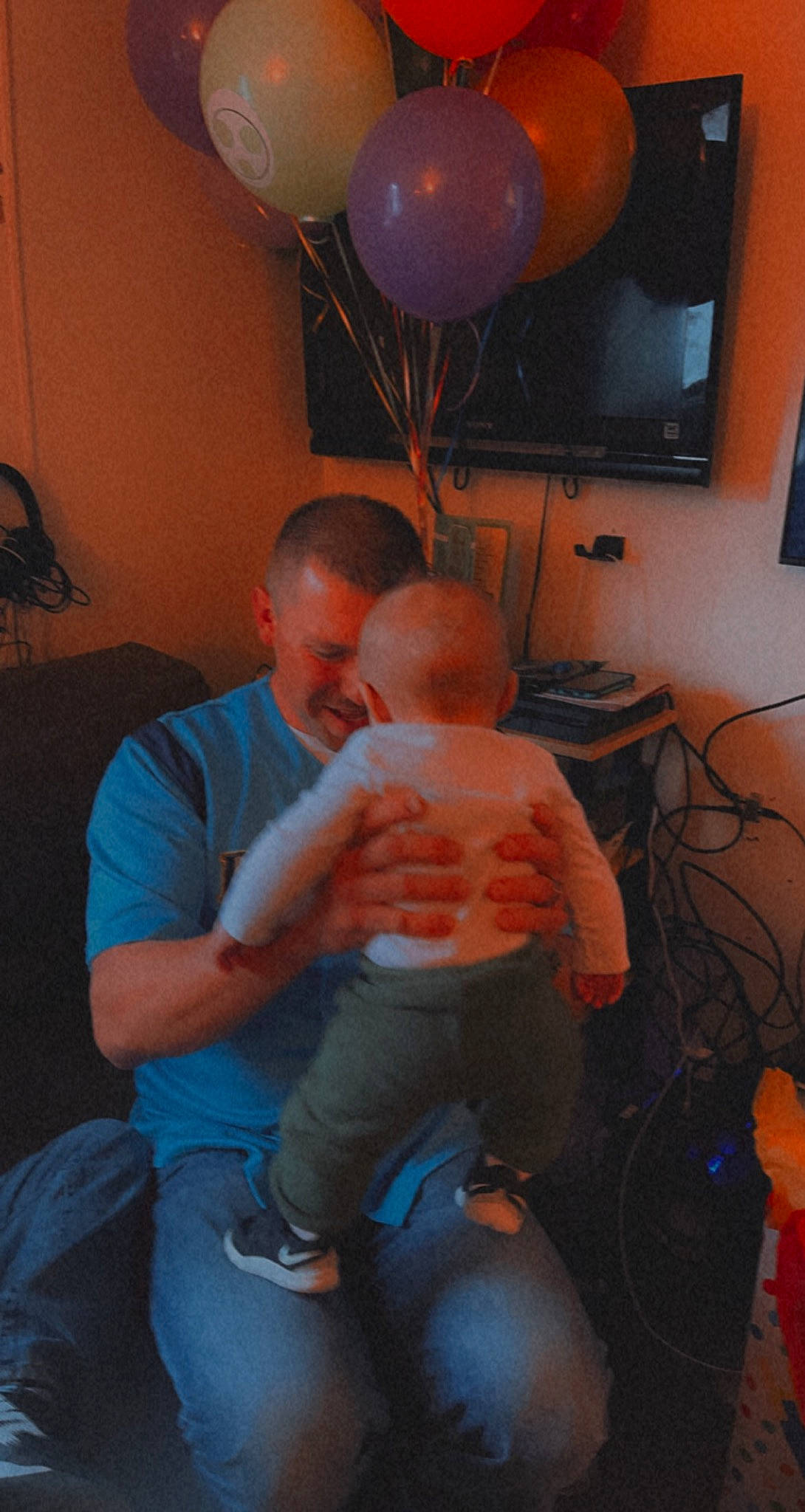 Elijah joined the competition — help win amazing prizes! baby, balloon, comfort, event, fun, hairstyle, happy, jeans, leg, light, muscle, organ, person, photograph, picture_frame, shoulder, snapshot, standing, t_shirt, thigh