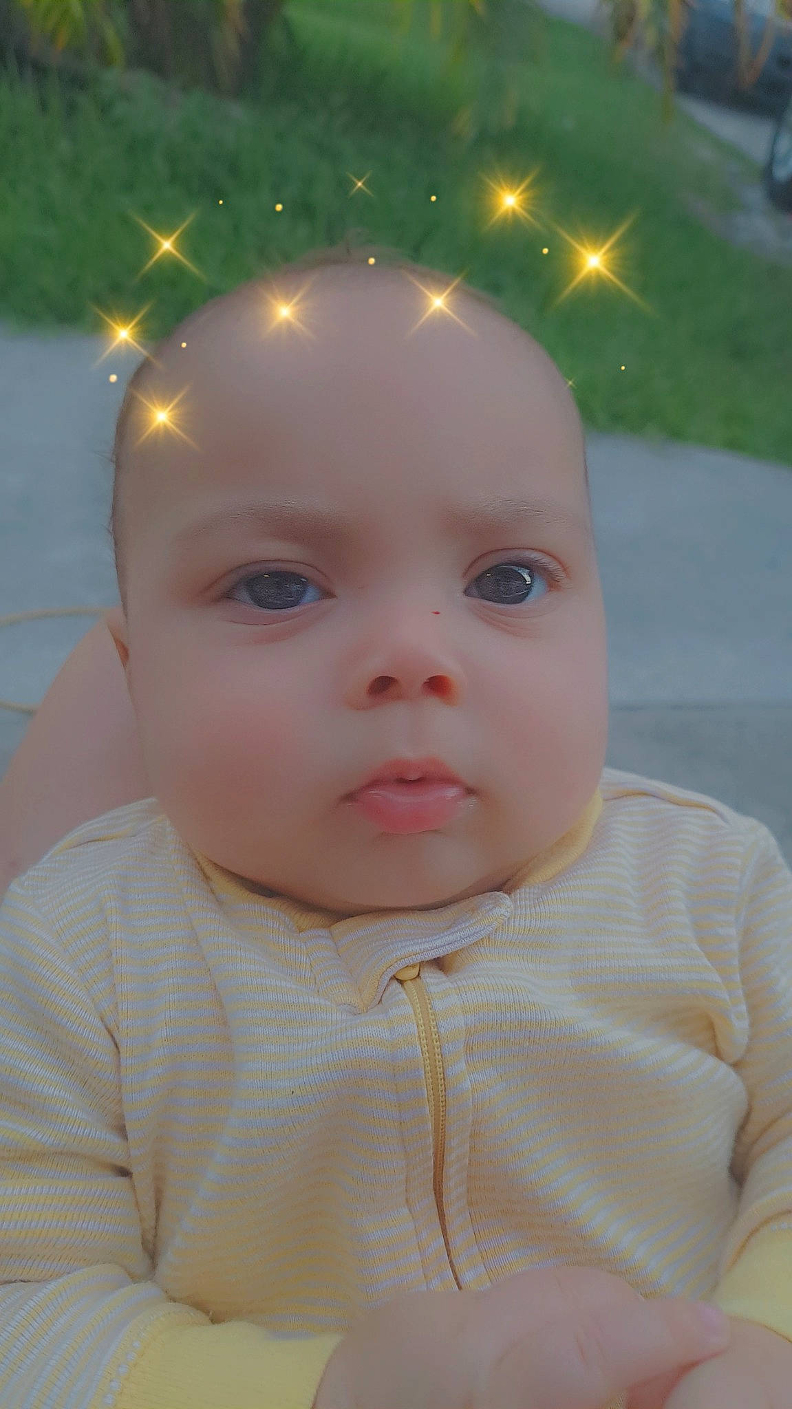 Karter joined the competition — help win amazing prizes! baby, baby_toddler_clothing, cheek, child, ear, eyelash, fun, grass, happy, iris, lip, nose, person, pink, portrait_photography, sitting, skin, sleeve, toddler, white