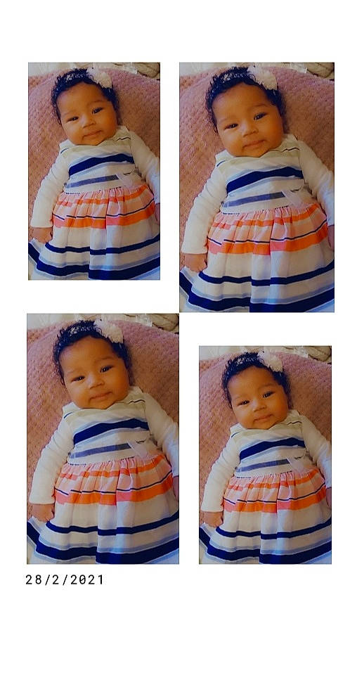 Skylee joined the competition — help win amazing prizes! azure, baby, baby_toddler_clothing, blue, cheek, child, clothing, face, facial_expression, head, headgear, outerwear, people, person, photograph, product, skin, sleeve, toddler, white