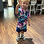 toddler, child, indoor, floor, wooden_floor, pacifier, shorts, shirt, colorful_clothing, hand_gesture, blond_hair, sneakers, socks, standing, person, young_child, curious, expression, casual_wear, home_interior