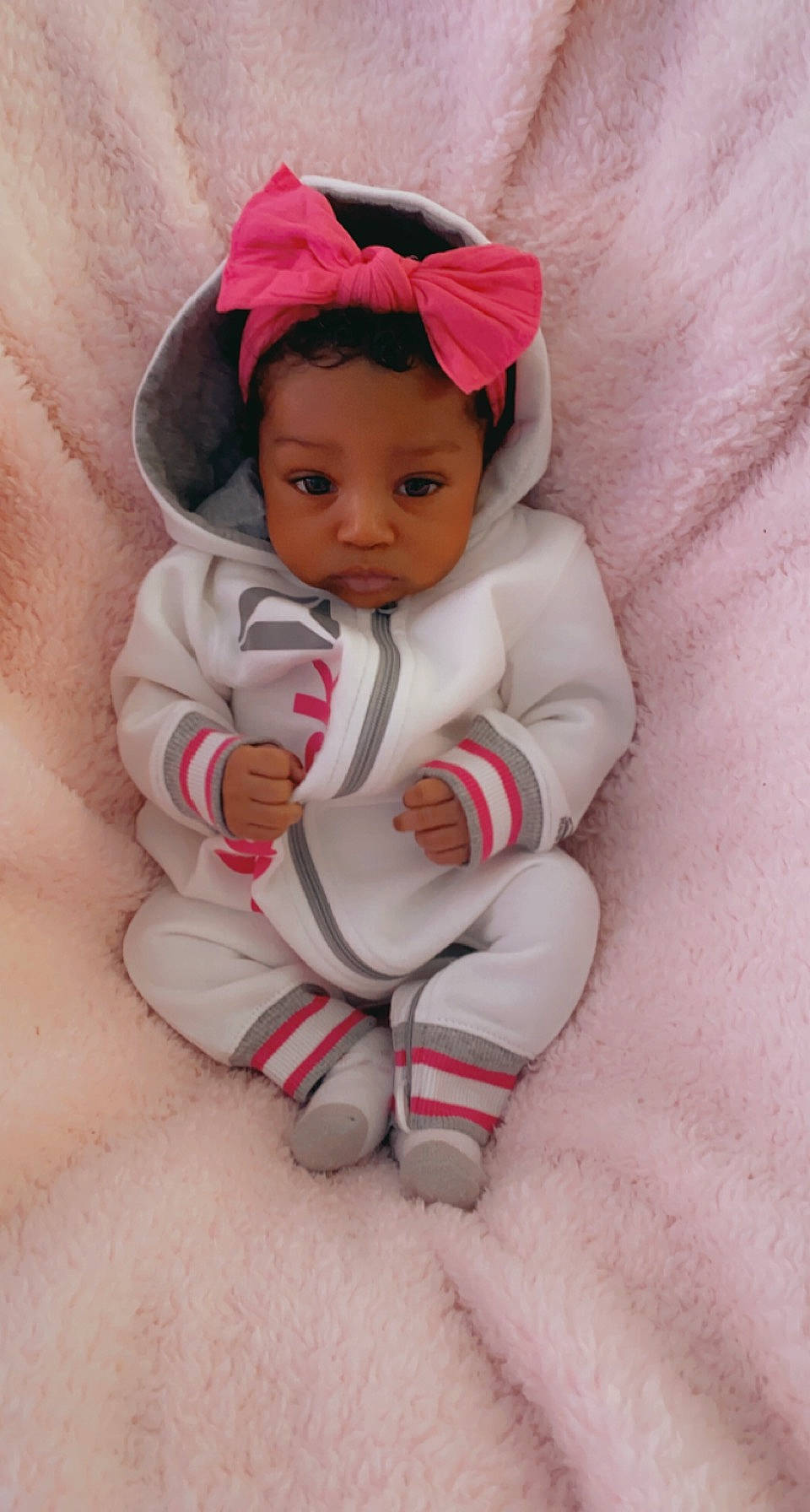 Blessyn joined the competition — help win amazing prizes! baby, baby_sleeping, baby_toddler_clothing, cap, comfort, eye, finger, gesture, hand, happy, hat, human_body, leg, lip, nail, person, pink, sleeve, thigh, thumb