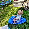 blue, car, casual, child, cooler, daylight, grass, grass_lawn, happy, outdoor, person, playtime, rocking_horse, shoes, smiling, sunny, tire, toy, trampoline, young_child