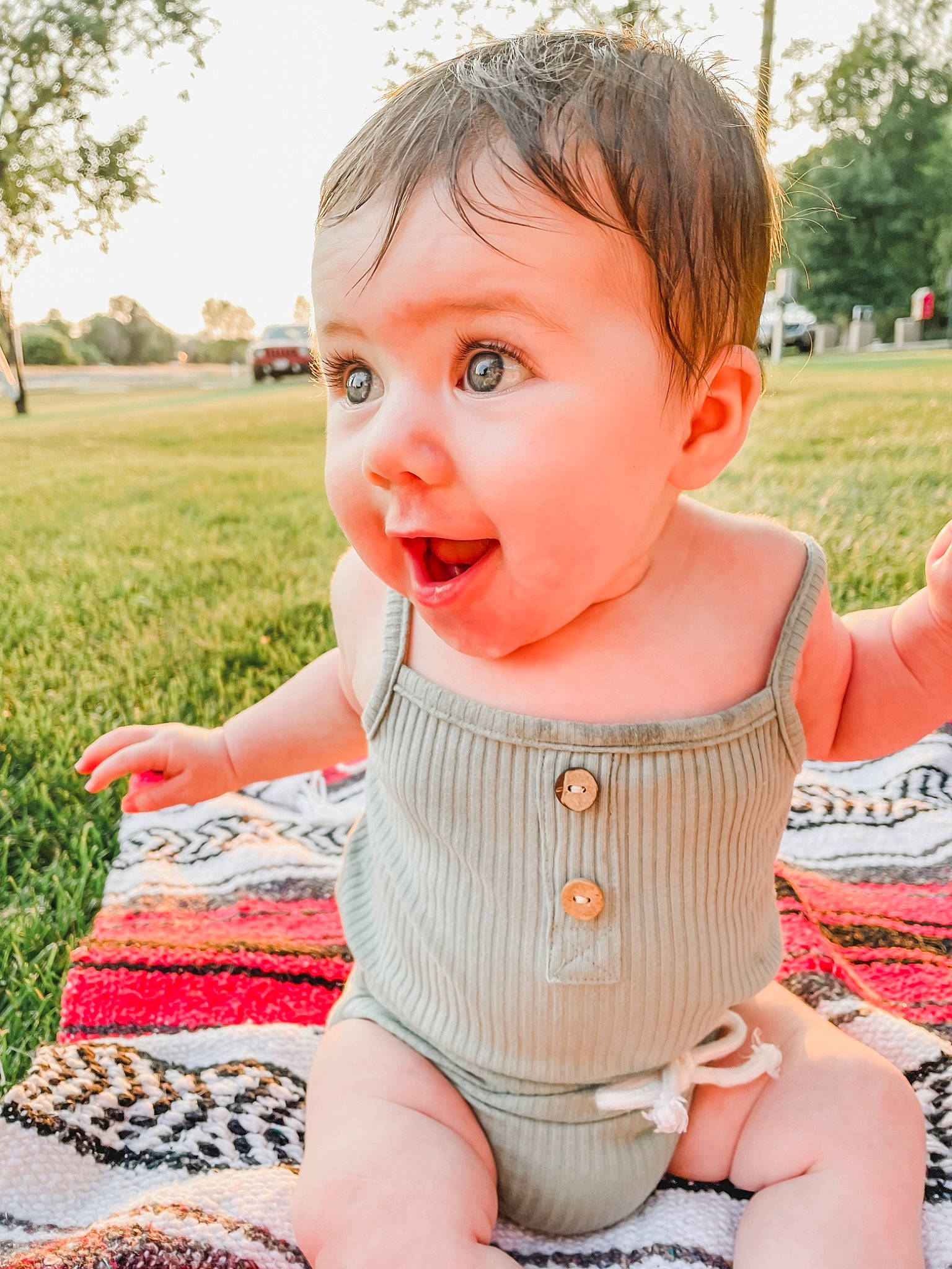 Opal joined the competition — help win amazing prizes! baby, baby_toddler_clothing, cheek, child, dress, face, fun, grass, happy, leisure, lip, person, pink, plant, recreation, skin, sky, summer, surprise, thigh