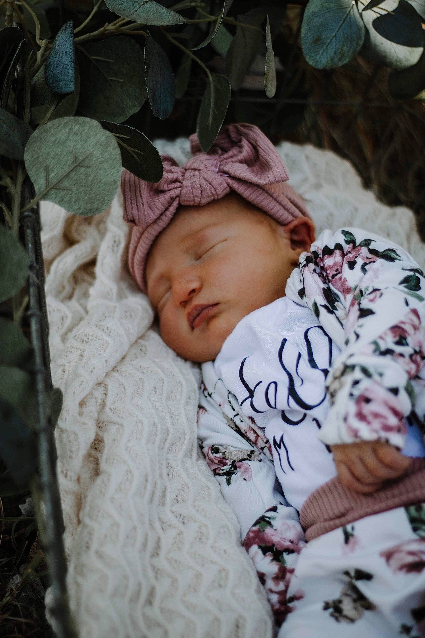 Tatum joined the competition — help win amazing prizes! baby, baby_sleeping, baby_toddler_clothing, cheek, child, comfort, eye, face, facial_expression, grass, happy, head, headwear, linens, pattern, person, pink, plant, skin, sleeve