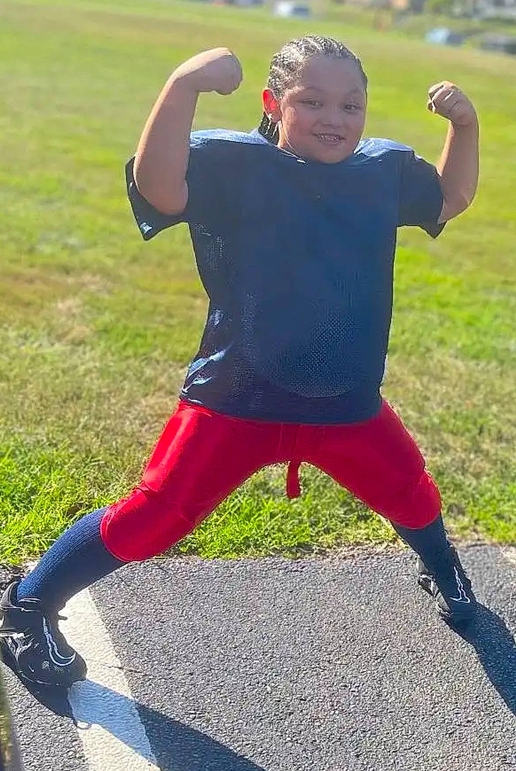 Jaxon joined the competition — help win amazing prizes! active_pants, athlete, electric_blue, exercise, grass, happy, human_leg, joy, knee, leisure, outdoor_recreation, people_in_nature, person, physical_fitness, recreation, running, spandex, sports, sportswear, sweatpant