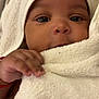 Jahleel participe au concours pour gagner de l'argent avec cette photo : baby, child, towel, hood, face, hand, skin, blanket, soft, cute, infant, wrapped, closeup, portrait, cozy, sleepy, warm, comfort, cute_baby, newborn