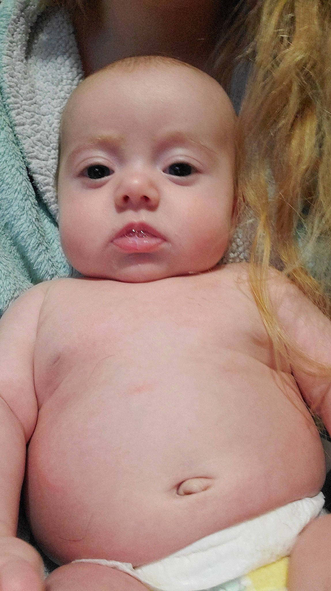 Nevaeh joined the competition — help win amazing prizes! baby, cheek, chest, chin, eye, eyebrow, eyelash, finger, forehead, gesture, head, human_body, iris, lip, mouth, neck, nose, person, skin, stomach