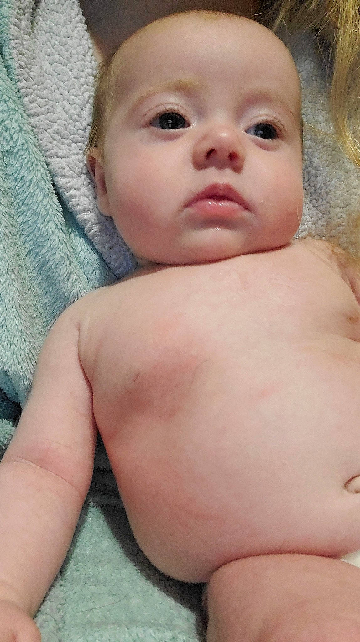 Nevaeh is registered to the contest to win money with this photo: abdomen, baby, cheek, chest, child, chin, comfort, eyebrow, eyelash, finger, human_body, lip, mouth, neck, no_expression, nose, person, skin, thumb, toddler