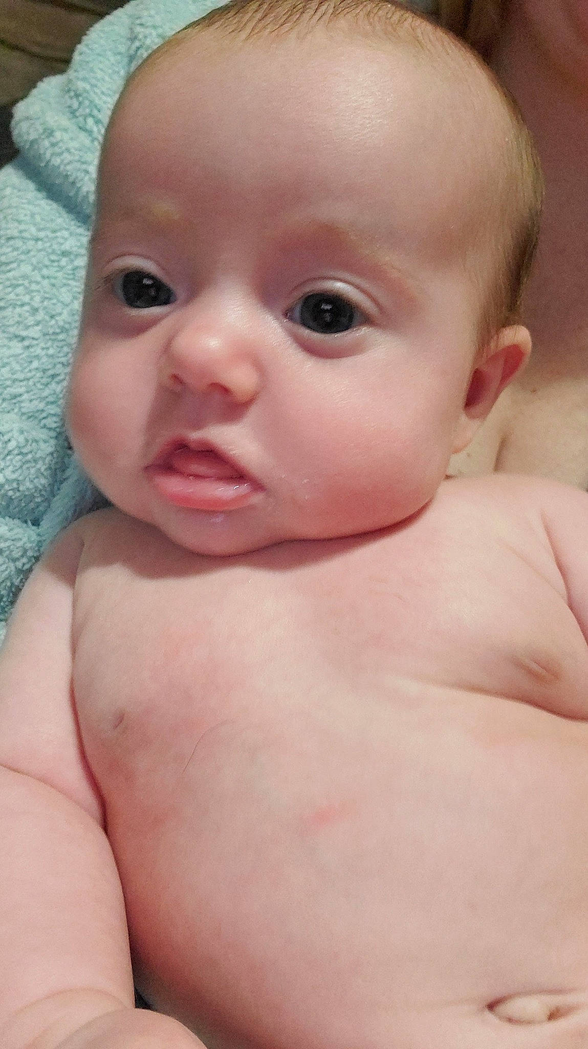 Nevaeh joined the competition — help win amazing prizes! baby, cheek, chest, child, close_up, ear, eyelash, finger, flesh, human_body, lip, mouth, nail, neck, no_expression, nose, person, skin, throat, thumb
