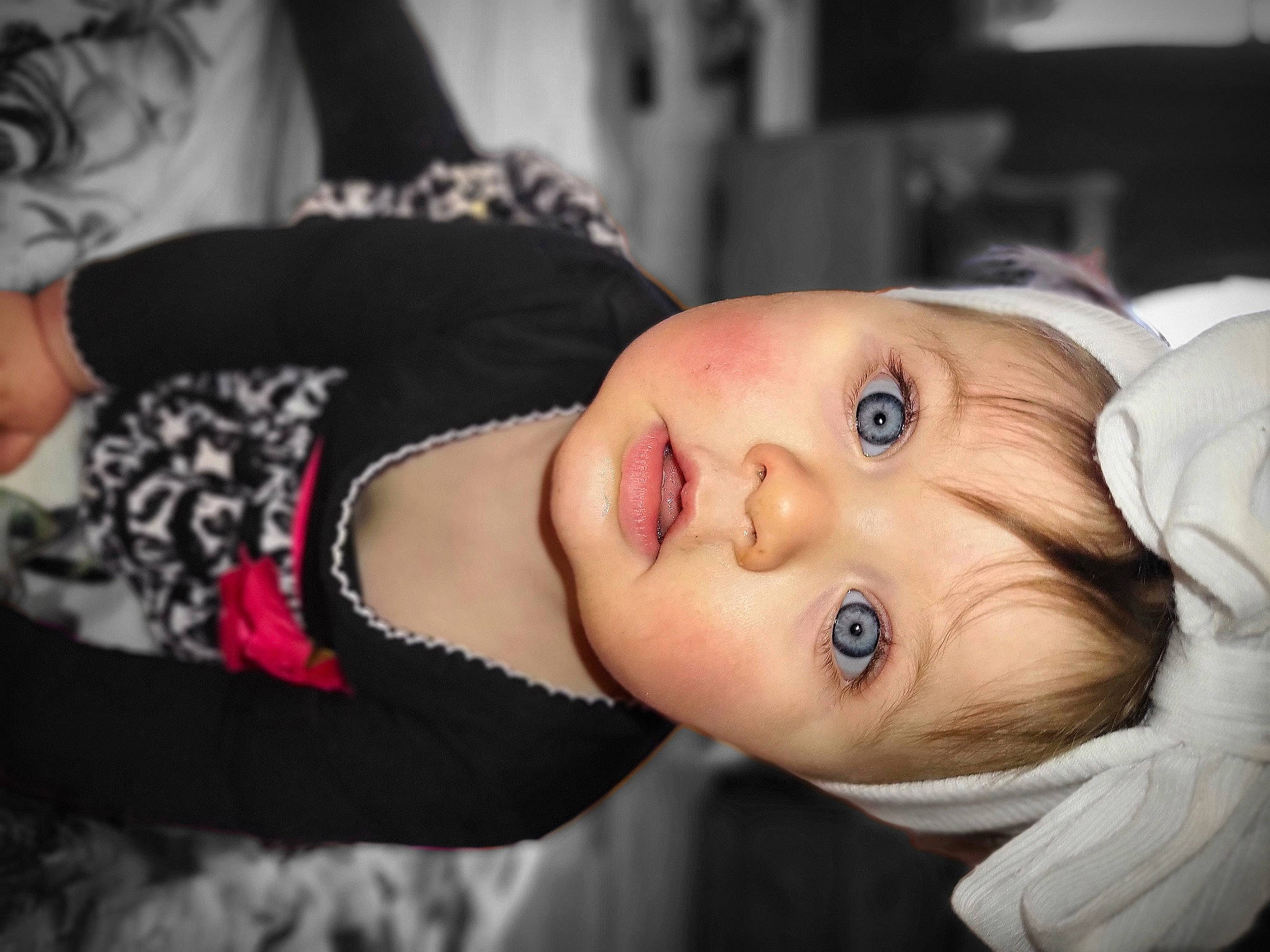 Braylee joined the competition — help win amazing prizes! baby, baby_toddler_clothing, cheek, child, comfort, eyelash, flash_photography, fun, fur, happy, headgear, iris, lip, mouth, nose, person, portrait_photography, surprise, toddler