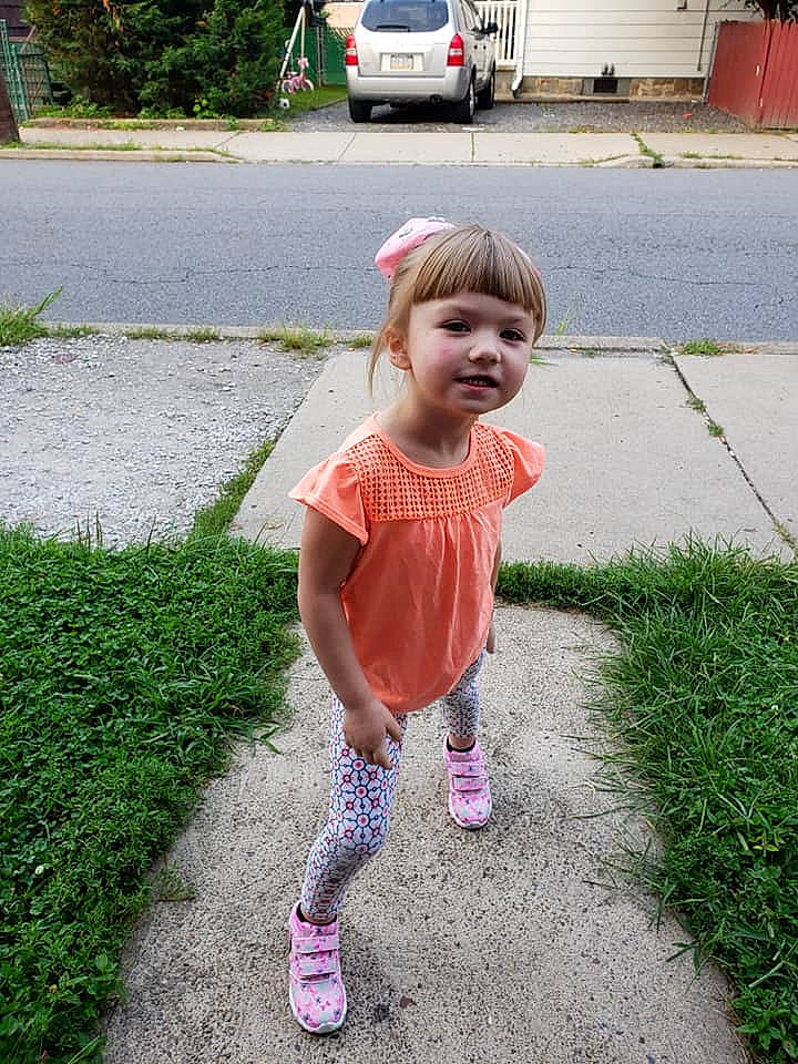 Jullianna joined the competition — help win amazing prizes! child, clothing, day, fun, girl, grass, happiness, headwear, pattern, person, pink, plant, play, shoe, skin, smile, standing, summer, toddler, vacation