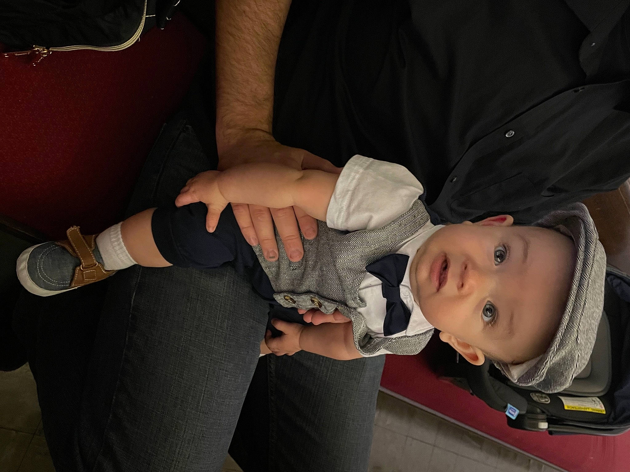 Kaden is registered to the contest to win money with this photo: baby, baby_products, comfort, elbow, face, flash_photography, fun, gesture, head, headwear, human_leg, joint, knee, leg, nail, person, smile, thigh, toddler, tree