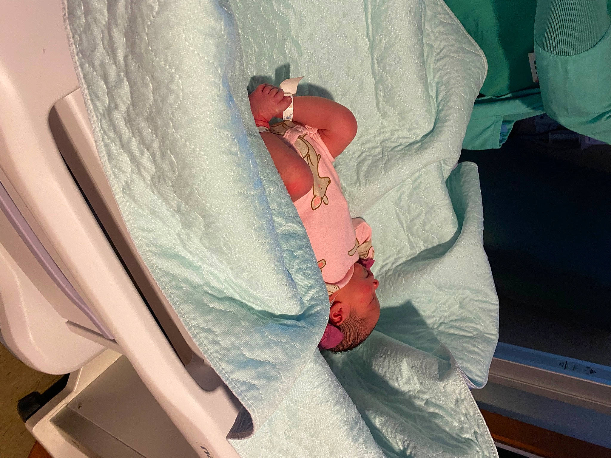 Wrenley joined the competition — help win amazing prizes! bed, bedding, carmine, child, comfort, dress, finger, health_care, hospital, human_leg, knee, leg, linens, magenta, medical, medical_equipment, person, room, service, tints_and_shades