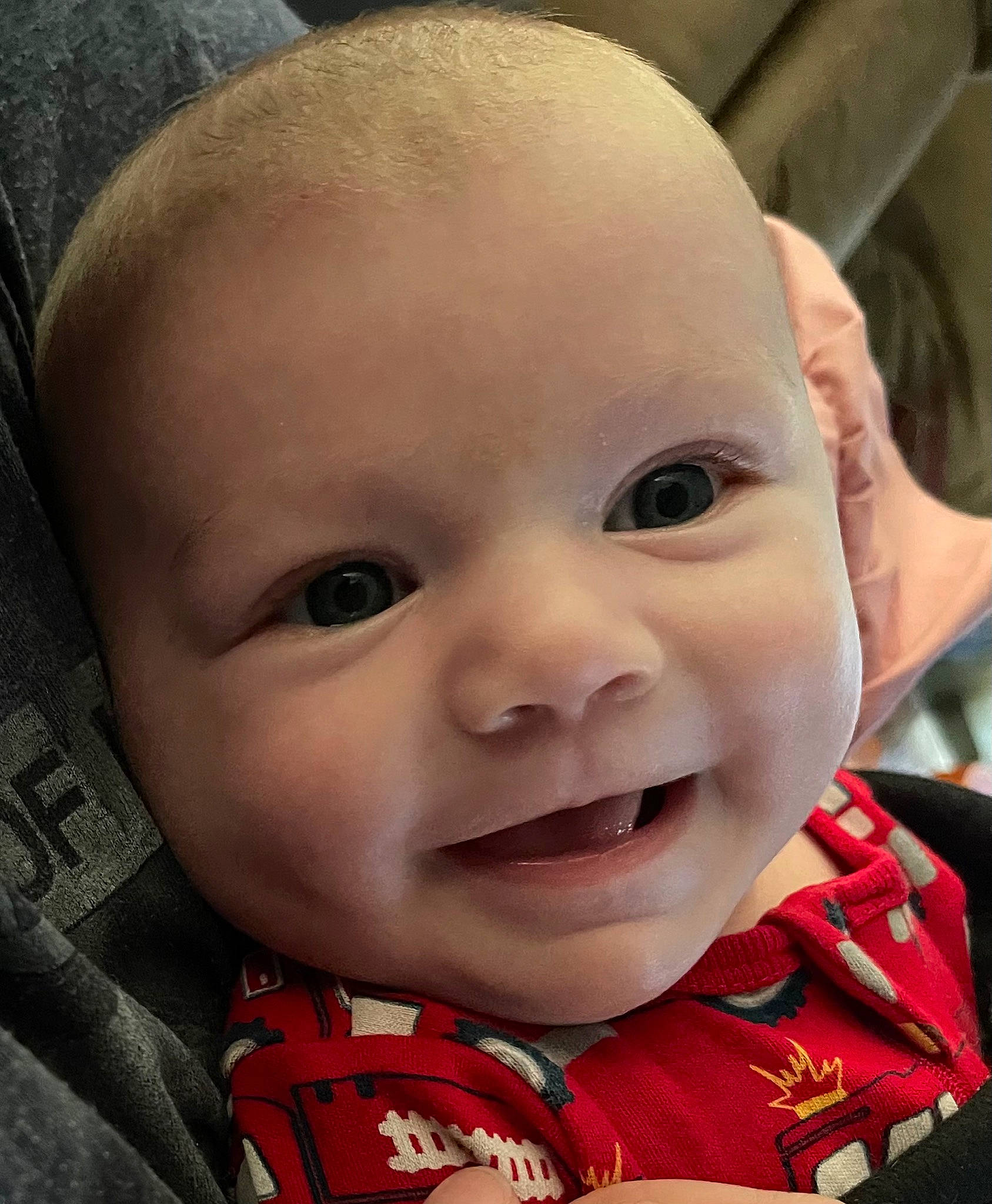 Balin joined the competition — help win amazing prizes! baby, baby_toddler_clothing, cheek, child, chin, close_up, ear, eyebrow, eyelash, grass, happy, iris, lip, mouth, nose, person, photograph, skin, smile, toddler
