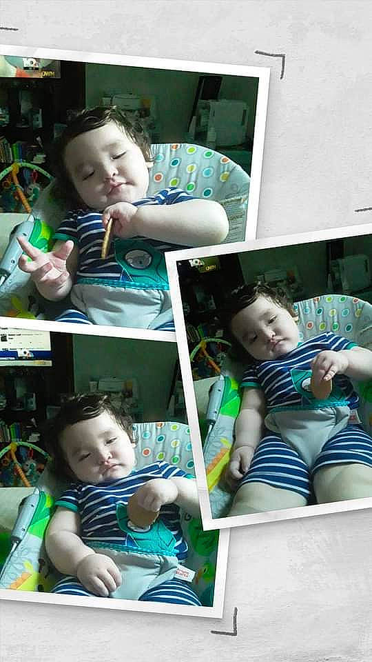 Milo joined the competition — help win amazing prizes! arm, baby, baby_toddler_clothing, child, collage, face, facial_expression, flash_photography, fun, green, happy, human, person, photograph, product, sleeve, smile, snapshot, t_shirt, technology