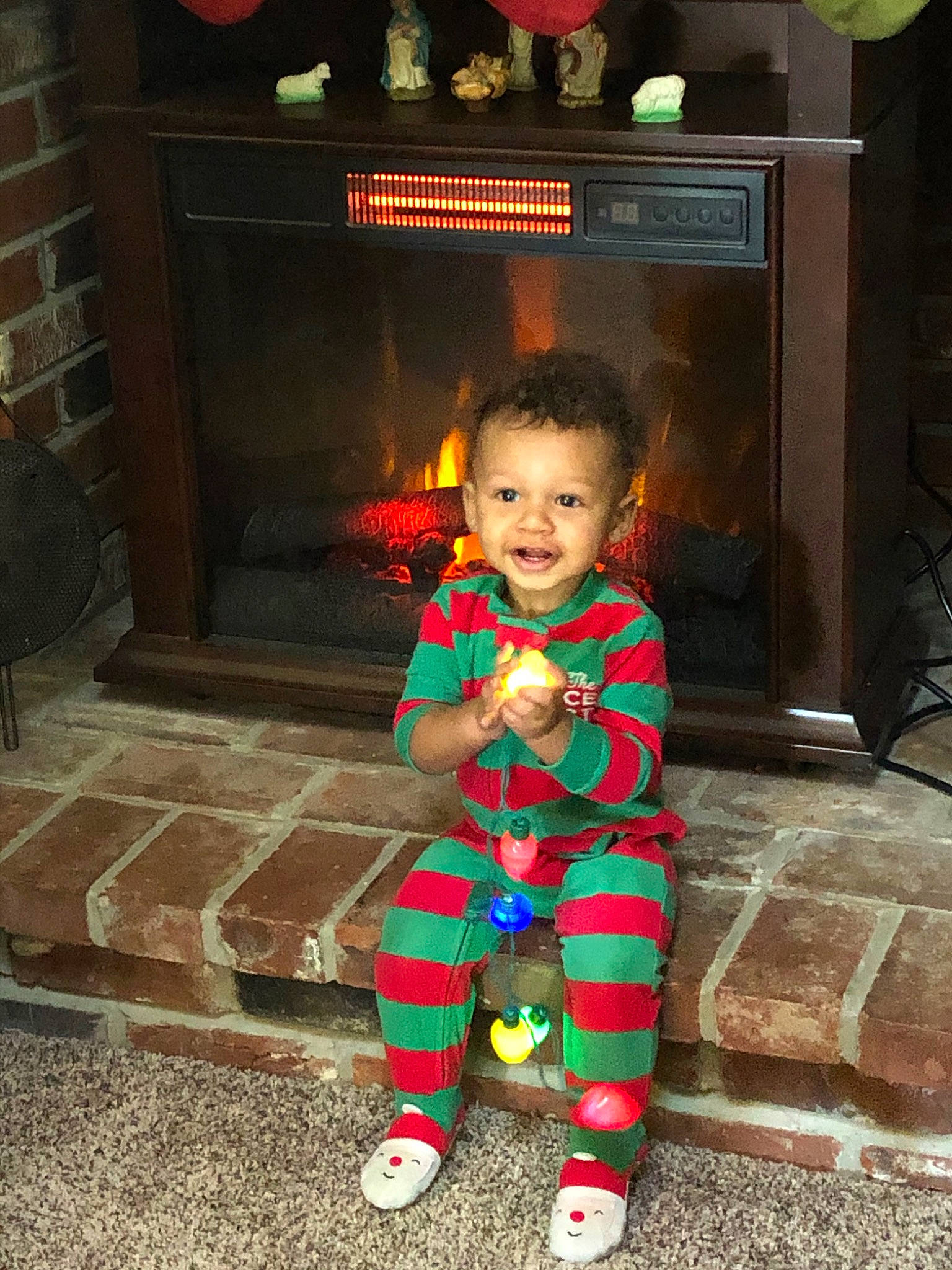 Azekiel joined the competition — help win amazing prizes! child, christmas, fun, holiday, person, play, smile, snapshot, standing, toddler