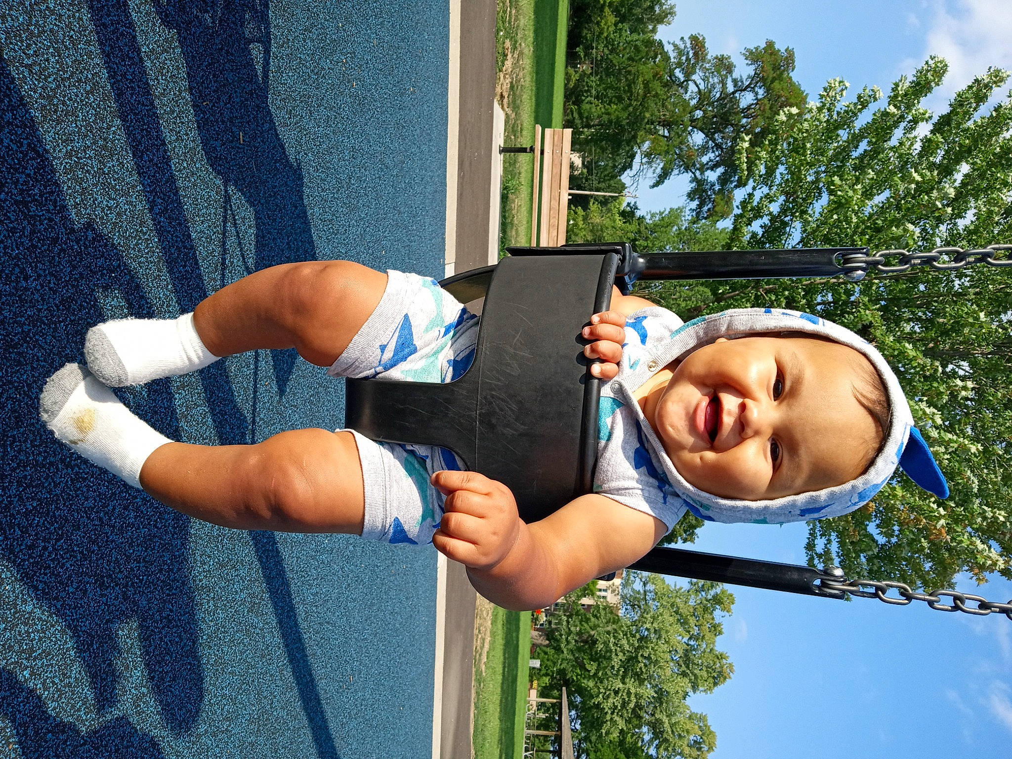 Xzavier joined the competition — help win amazing prizes! arm, elbow, electric_blue, fun, grass, happy, hat, human_body, human_leg, knee, leisure, people_in_nature, person, recreation, shorts, sky, smile, sports_uniform, thigh, toddler