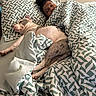 Katara joined the competition — help win amazing prizes! bed, blanket, dog, person, sleeping, pillow, indoor, rest, comfort, pattern, furniture, cozy, nap, animal, home, relaxation, cute, domestic_animal, peaceful, fur