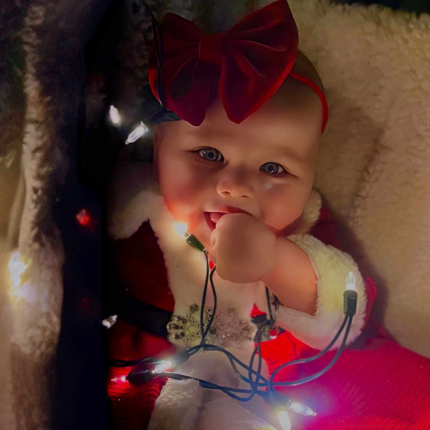 Enelaya is registered to the contest to win money with this photo: accessories, baby, bodypart, bonnet, clothing, couch, doll, face, finger, furniture, hand, happy, hat, head, person, photography, portrait, smile, teddybear, toy