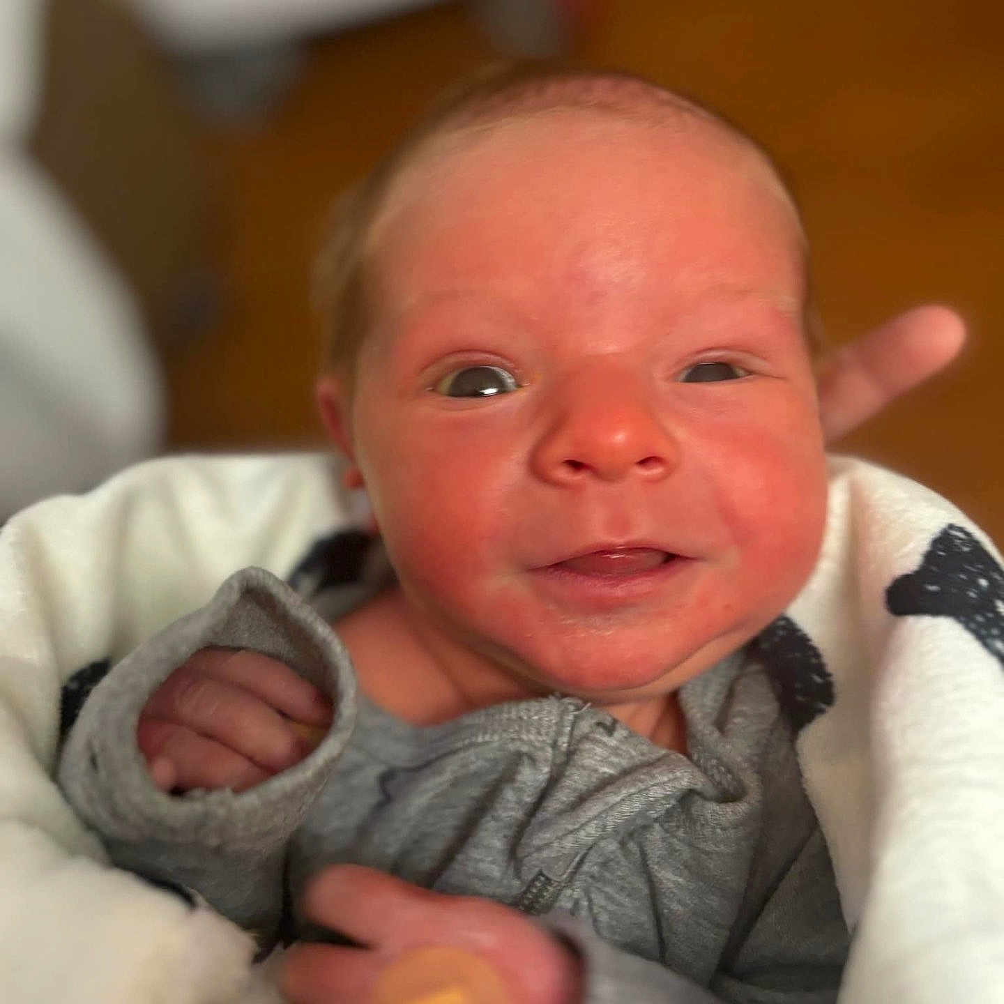 Asher joined the competition — help win amazing prizes! architecture, baby, blanket, bodypart, building, clothing, coat, face, finger, glove, hand, happy, head, hospital, jacket, newborn, person, photography, portrait, smile