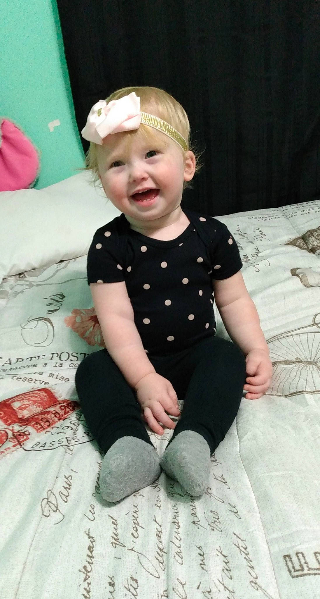 Avalynn is registered to the contest to win money with this photo: arm, baby, baby_toddler_clothing, beauty, cheek, child, comfort, cool, eye, fun, green, happy, joy, pattern, person, pink, skin, sleeve, smile, sock