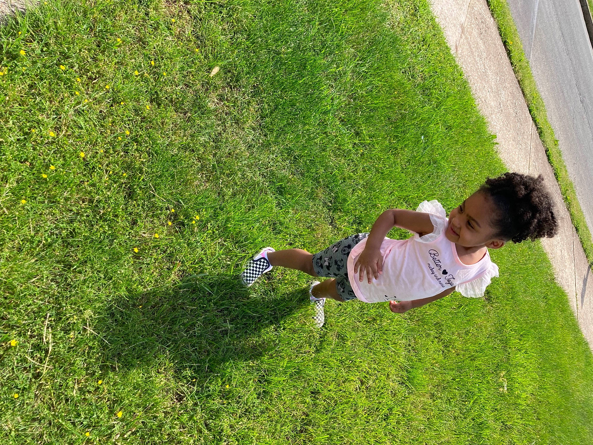 Camryn joined the competition — help win amazing prizes! baby_toddler_clothing, flooring, foot, fun, garden, grass, grass_family, grassland, groundcover, happy, joy, lawn, leisure, meadow, pasture, people_in_nature, person, plant, recreation, shrub