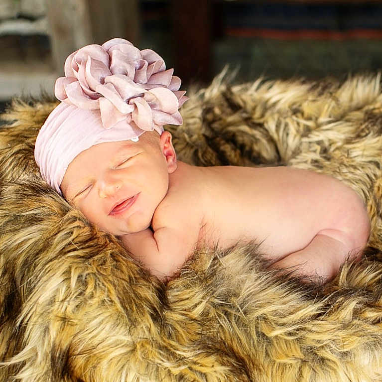 Everlee joined the competition — help win amazing prizes! baby, blanket, child, cozy, cute, flower, fur, hat, headwear, infant, newborn, peaceful, pink, portrait, relax, rest, skin, sleeping, soft, toddler