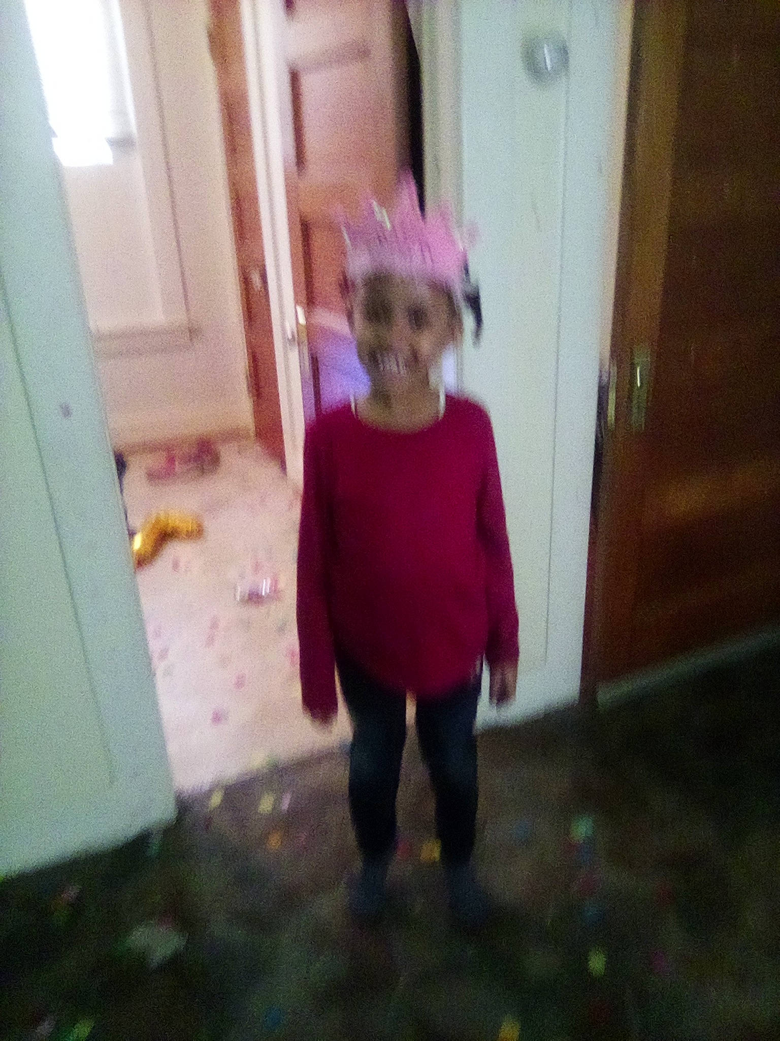 Lily is registered to the contest to win money with this photo: child, companion_dog, door, floor, flooring, fun, fur, hardwood, home_door, magenta, person, room, selfie, sleeve, sunglasses, t_shirt, tints_and_shades, toddler, wood, wood_flooring