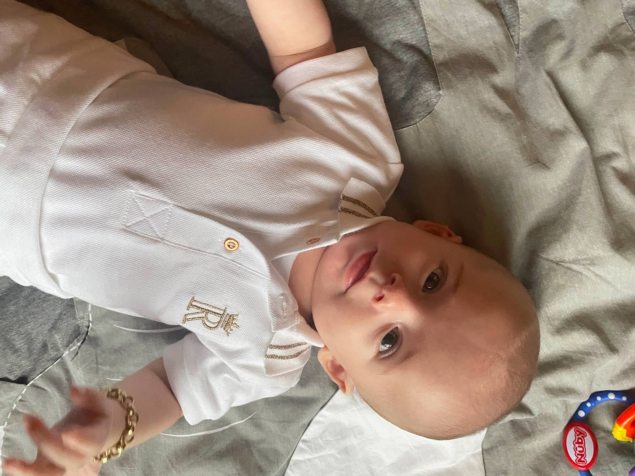 Lucca joined the competition — help win amazing prizes! baby, baby_products, baby_toddler_clothing, bedtime, cheek, child, comfort, eye, eyelash, gesture, happy, head, linens, nap, nose, person, skin, sleeve, textile, toddler