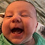 Hudson joined the competition — help win amazing prizes! baby, smiling, face, person, green_shirt, close_up, happy, infant, cheeks, mouth_open, cute, skin, eyelashes, head, indoors, soft_lighting, portrait, child, young, expression