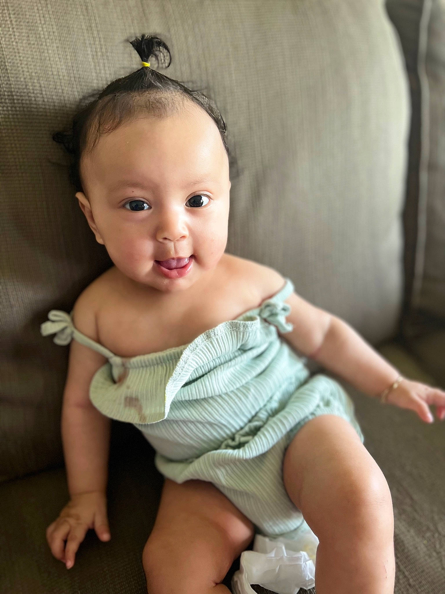 Genesis joined the competition — help win amazing prizes! baby, baby_toddler_clothing, cheek, chin, comfort, dress, eye, eyelash, face, flash_photography, head, iris, lip, neck, person, shoulder, skin, smile, standing, thigh