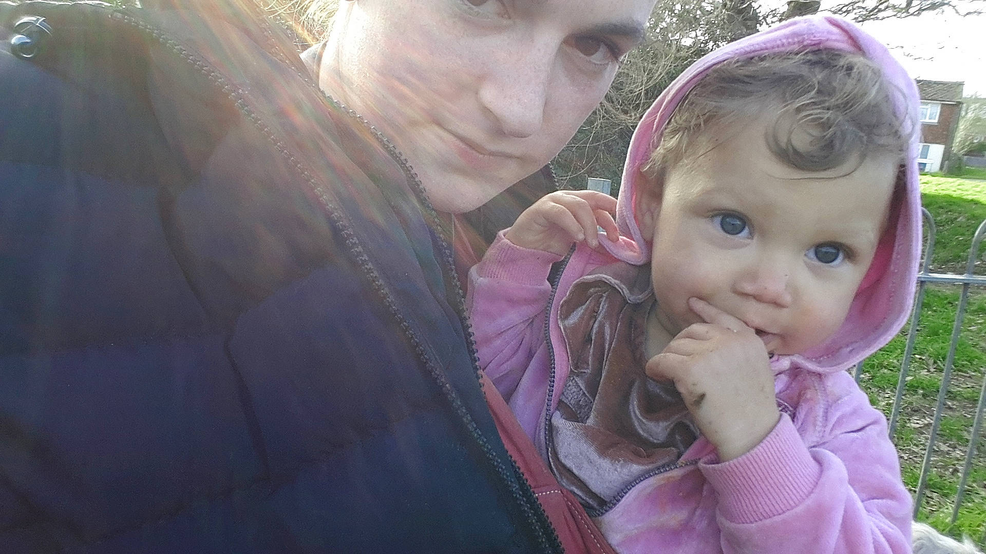 Indra is registered to the contest to win money with this photo: baby, child, ear, fun, gesture, grass, happy, laugh, leisure, lip, nose, person, plant, recreation, sitting, skin, toddler, tree, winter