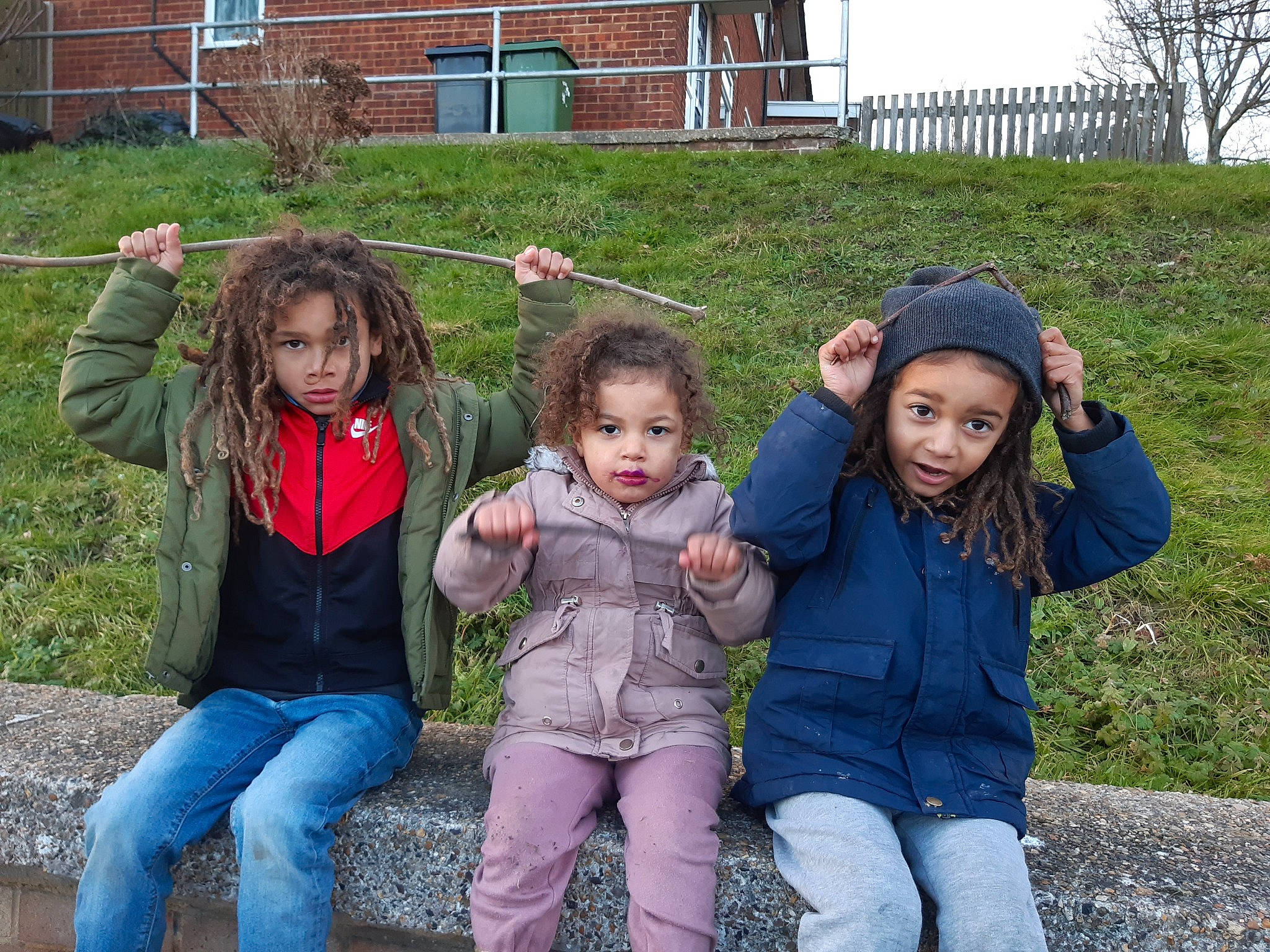 Eden André is registered to the contest to win money with this photo: child, denim, friendship, fun, grass, grass_family, happy, headwear, jacket, jeans, landscape, leisure, people_in_nature, person, plant, recreation, sitting, soil, toddler, tree